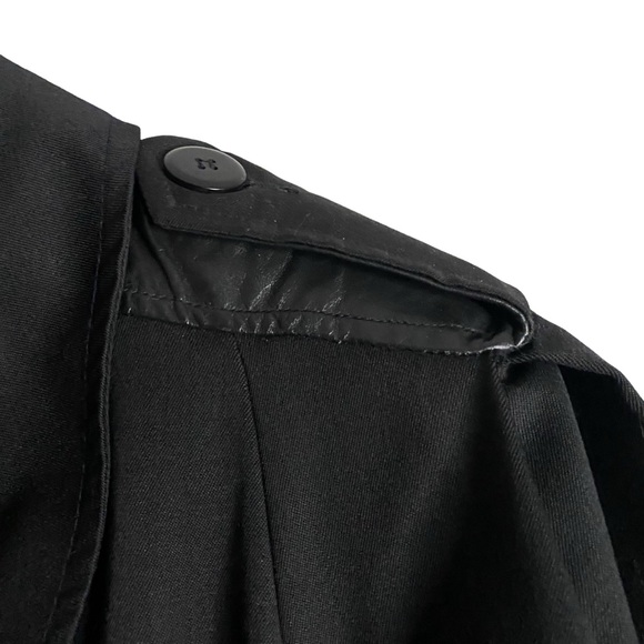 Mannequin Vintage Women's Black 100% Wool Double Breasted Trench Coat - Picture 4 of 12